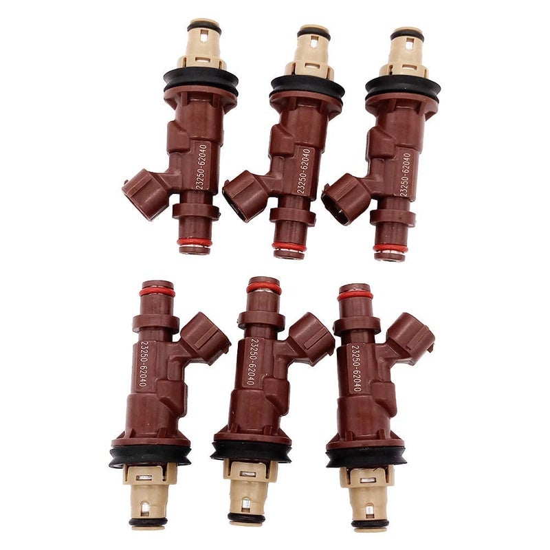 Germban 23250-62040 6pcs Set Fuel Injectors Replacement for 1998-2002 4Runner 1998-2004 Tacoma 2000-2004 Tundra 3.4L-V6 FJ585 217-2933 - Image 2
